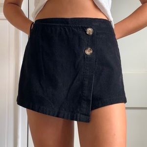 Black Corduroy Mini Skort